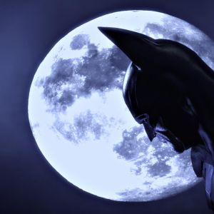 Silhueta do Batman Contra a Lua Cheia