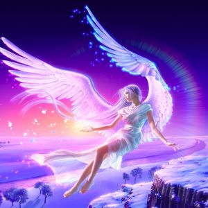 Anjo com Asas em uma Paisagem Fantástica
