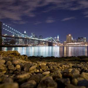 Vista Noturna da Ponte do Brooklyn