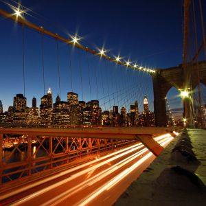 Vista Noturna da Ponte do Brooklyn