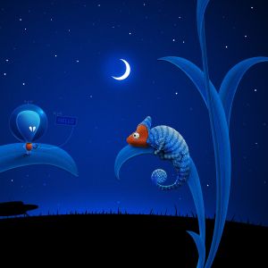 Arte Fantástica de Camaleão e Extraterrestre