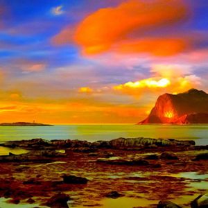Deslumbrante Pôr do Sol Sobre o Oceano