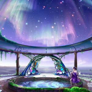 Paisagem Fantástica com Aurora