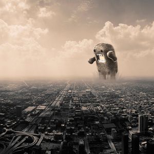 Monstro Gigante Sobre a Cidade