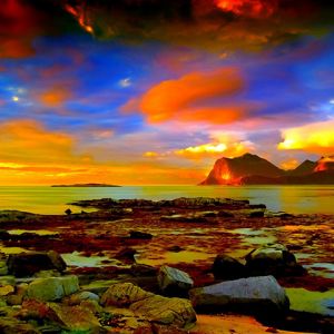 Pôr do Sol Vibrante sobre o Oceano