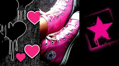Converse Rosa com Corações