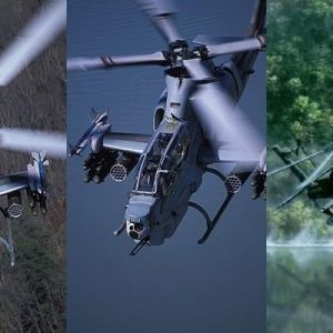 Helicóptero Apache em ação