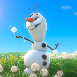 Olaf de Frozen em um campo ensolarado