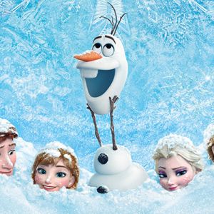Personagens de Frozen na Neve