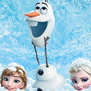 Personagens de Frozen na Neve