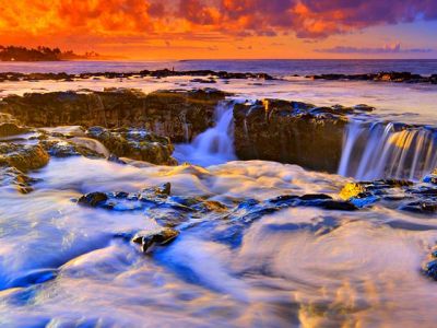 Deslumbrante Pôr do Sol no Oceano