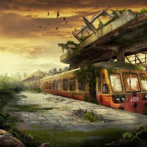 Trem Abandonado na Natureza