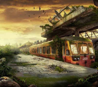 Trem Abandonado na Natureza