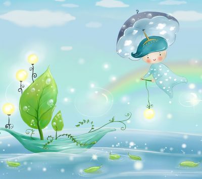 Fada Encantada com Guarda-chuva