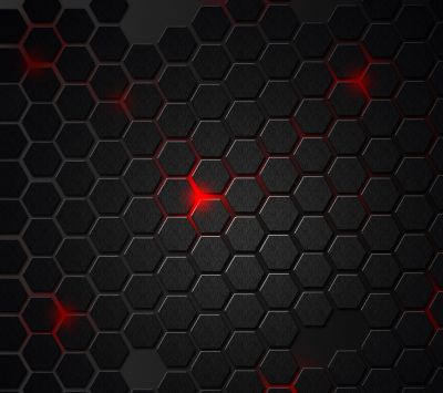 Padrão Hexagonal com Acentos Vermelhos