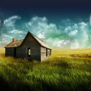 Casa Mística em uma Paisagem de Sonho