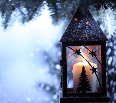 Lanterna de Natal com Vela