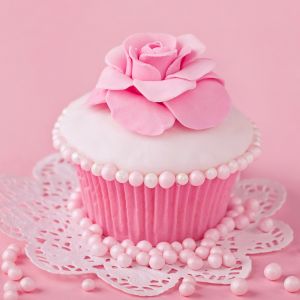 Cupcake Rosa com Rosa