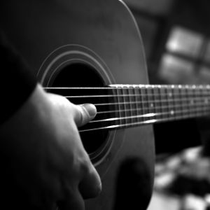 Close-Up de Guitarra Acústica