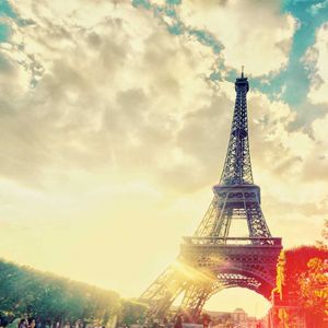 Pôr do sol na Torre Eiffel