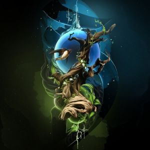 Arte de Árvore e Planeta Fantástico