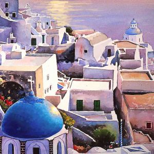 Pôr do sol em Santorini