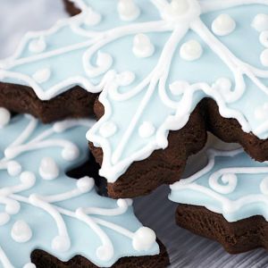 Biscoitos Decorativos em Forma de Floco de Neve