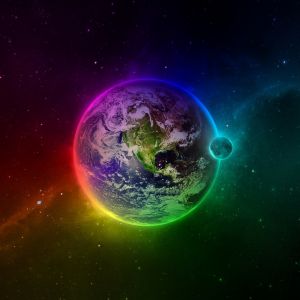 Terra e Lua Coloridas