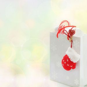 Saco de Presente de Natal com Luvas