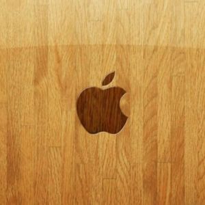 Logotipo da Apple em Madeira