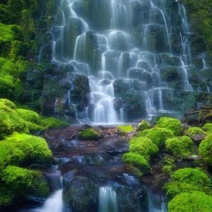 Cascata Serena na Natureza