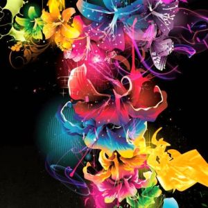 Design Floral Abstrato Vibrante