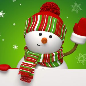 Boneco de Neve Alegre com Cachecol