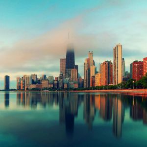 Reflexo do Skyline de Chicago