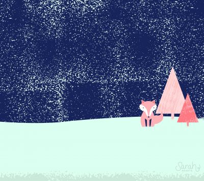 Raposa Fofa em uma Paisagem de Inverno