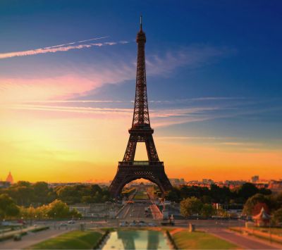 Pôr do sol na Torre Eiffel