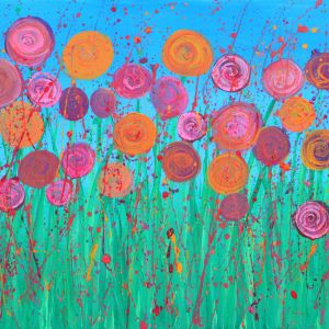 Arte Floral Abstrata Colorida