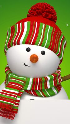 Boneco de Neve Alegre com Cachecol de Natal