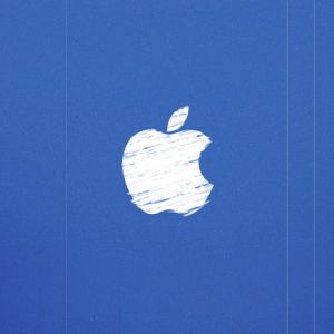 Logo da Apple em Fundo Azul